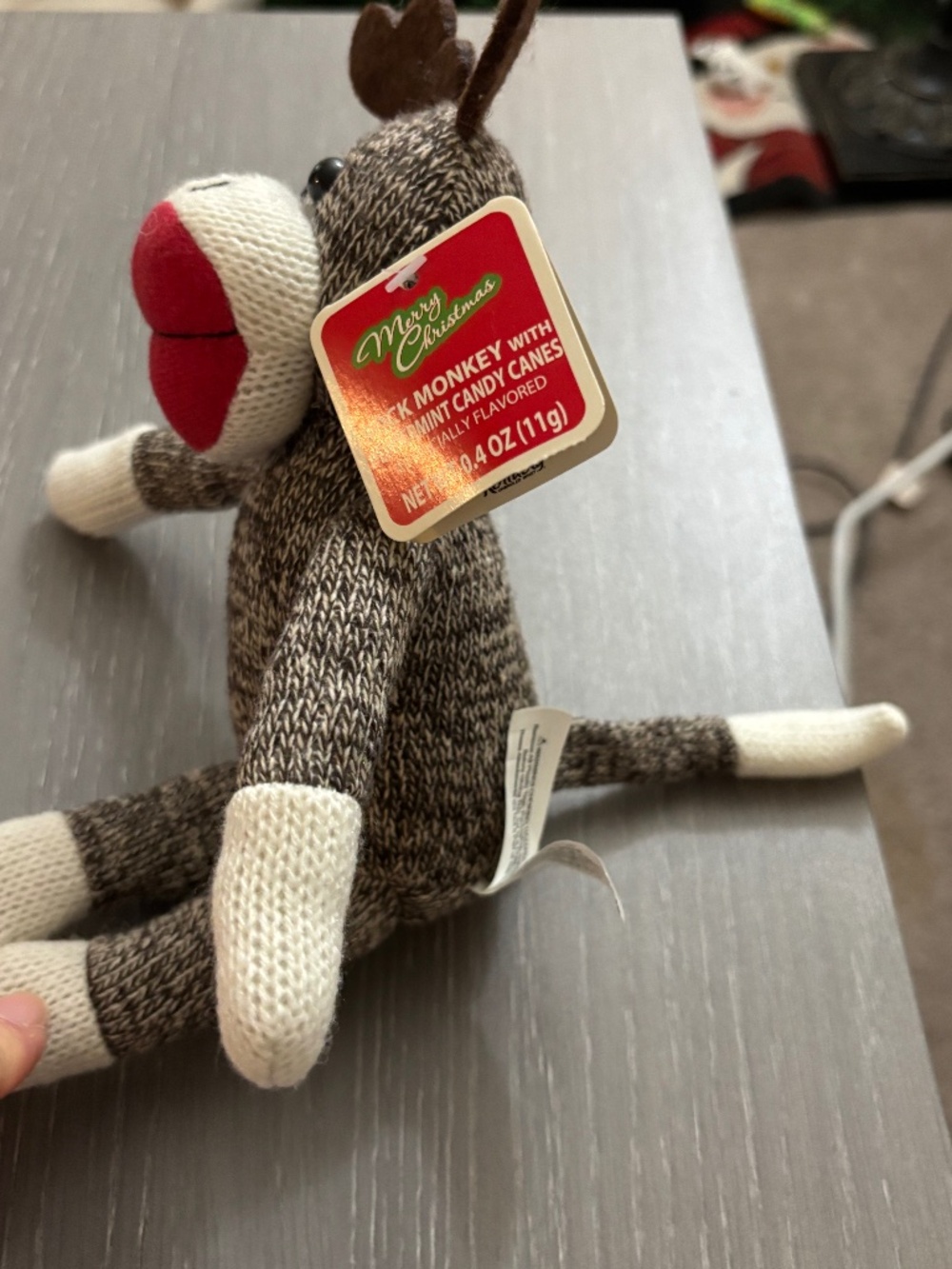 Mini Christmas themed sock monkey